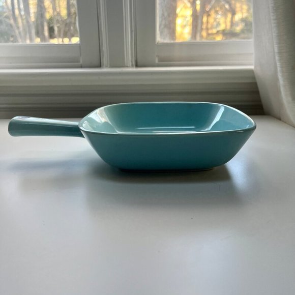 Cronin Blue Tulip Ceramic Skillet Casserole Vintage Bake...